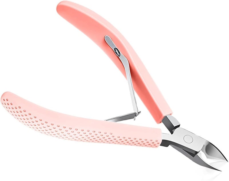 Criyar Fine Edge Cuticle Trimmer & Nippers, Scissor, Silicone Handle Nail Tools for Precise Removal, Durable Washable Cuticle Cutter & Remover Nail Clippers (Pink 1PC) - Image 1